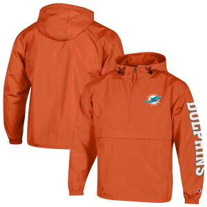 �`�����s�I�� ���f�B�[�X �g�b�v�X T�V���c �W���P�b�g Men's Champion Orange Miami Dolphins Packable Windbreaker Half-Zip Jacket Dol Orange �I�����W