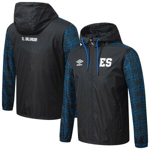 �A���u�� ���f�B�[�X �A�E�^�[ �W���P�b�g�E�u���]�� Men's Umbro Black El Salvador National Team Full-Zip Hooded Rain Jacket Soc Black �u���b�N
