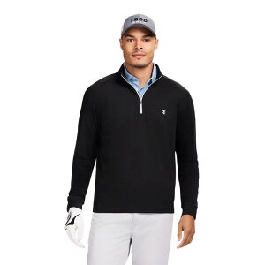 �A�C�]�b�h ���f�B�[�X �g�b�v�X T�V���c �n�[�t�W�b�v ���b�V�� Men's IZOD Swingflex Pro Z1-Mesh Quarter Zipullover Black �u���b�N