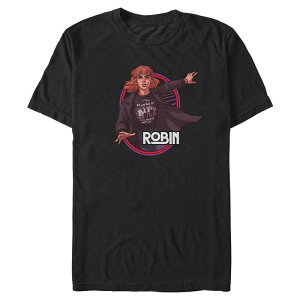 �A�j���L�����N�^�[ ���f�B�[�X �g�b�v�X T�V���c �g�[�� �O���t�B�b�N Licensed Character Big & Tall Stranger Things Robin Graphic Tee Black �u���b�N