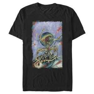 �A�j���L�����N�^�[ ���f�B�[�X �g�b�v�X T�V���c �O���t�B�b�N Licensed Character Men's Aliens Xenomorph Skeletons Collection Graphic Tee Black �u���b�N