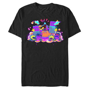 �A�j���L�����N�^�[ ���f�B�[�X �g�b�v�X T�V���c �O���t�B�b�N Licensed Character Men's Astro-Bot Graffiti Graphic Tee Black �u���b�N