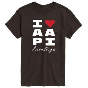 �A�j���L�����N�^�[ ���f�B�[�X �g�b�v�X T�V���c �O���t�B�b�N Licensed Character Men's I Heart AAPI Heritage Graphic Tee Dark Brown �u���E��