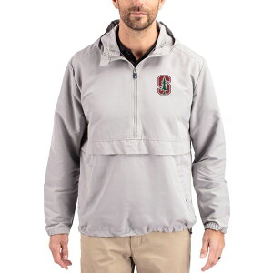 �J�b�^�[�A���h�o�b�N ���f�B�[�X �g�b�v�X T�V���c �W���P�b�g Men's Cutter & Buck Gray Stanford Cardinal Charter Eco Recycled Half-Zip Anorak Jacket Stf Grey �O���[