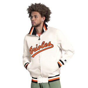 �X�^�[�^�[ ���f�B�[�X �A�E�^�[ �W���P�b�g�E�u���]�� �L���b�v ���S Men'starter White Baltimore Orioles The Captain Cooperstown Logo Full-Zip Varsity Jacket Orl Beige �x�[�W��