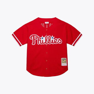�~�b�`�F��&�l�X ���f�B�[�X �g�b�v�X T�V���c ���b�V�� �W���[�W�[ Men's Mitchell & Ness Jimmy Rollins Red Philadelphia Phillies Cooperstown Mesh Batting Practice Button-Up Jersey Phl Red ���b�h