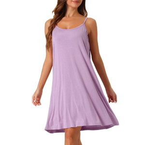 cheibear ���f�B�[�X �A���_�[�E�F�A �i�C�g�E�F�A �m�[�X���[�u cheibear Womens Nightgown Sleevelessleepwear Spaghetti Strap Cross Back Nightwear Light Puple