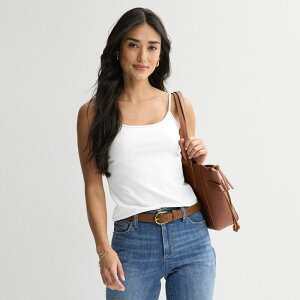 �\�m�} ���f�B�[�X �g�b�v�X T�V���c �v�` Petite Sonoma Goods For Lifeveryday Camisole Vital White �z���C�g