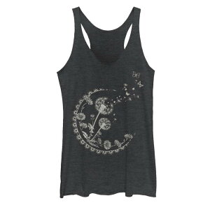 �A���u�����f�b�h ���f�B�[�X �g�b�v�X T�V���c Unbranded Juniors' Dandelion Moon Artsy Flowers Tank Top Black Heather �u���b�N