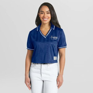 �E�F�A �o�C �G���� �A���h���[�Y ���f�B�[�X �g�b�v�X T�V���c �|���V���c �N���b�v�h Women's WEAR by Erin Andrews Royalos Angeles Dodgers Cropped Polo Lad Blue �u���[