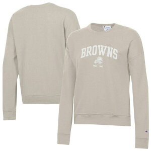 �`�����s�I�� ���f�B�[�X �g�b�v�X T�V���c �X�E�F�b�g �t���[�X Women's Champion Light Brown Cleveland Browns Powerblend Cocoa Butter Fleece Sweatshirt Brn Lt Bro �u���E��