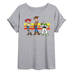 �f�B�Y�j�[ �s�N�T�[ ���f�B�[�X �g�b�v�X T�V���c Juniors' Disney / Pixar's Toy Story Jessie Woody & Buzz Lightyear Oversized Tee Heather Gray �O���[