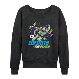�f�B�Y�j�[ �s�N�T�[ ���f�B�[�X �g�b�v�X T�V���c �p�C�� Women's Disney / Pixar's Toy Story To Infinity And Beyond French Terry Long Sleeve Tee Heather Charcoal �`���R�[��