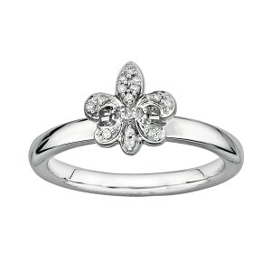 �A���u�����f�b�h ���f�B�[�X �A�N�Z�T���[ �����O UNBRANDED Stacks & Stonesterling Silver Diamond Accent Fleur-de-Listack Ring Silver �V���o�[