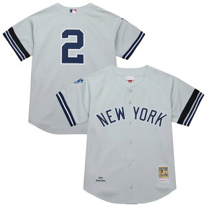 �~�b�`�F��&�l�X ���f�B�[�X �g�b�v�X T�V���c �W���[�W�[ Men's Mitchell & Ness Derek Jeter Gray New York Yankees Cooperstown Collection 2000 World Series Authentic Jerseynk Grey �O���[