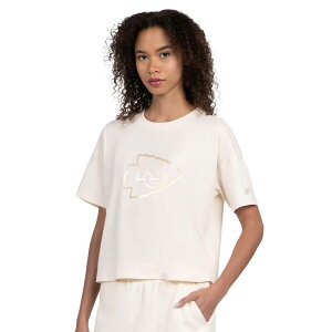 �X�^�[�^�[ ���f�B�[�X �g�b�v�X T�V���c �N���b�v�h Women'starter Cream Kansas City Chiefs Pastel Travel Boxy Cropped T-Shirt Chf Beige �x�[�W��