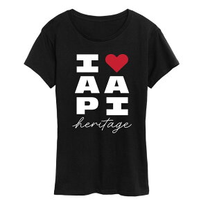 �A�j���L�����N�^�[ ���f�B�[�X �g�b�v�X T�V���c �v���X�T�C�Y �O���t�B�b�N Licensed Character Plusize I Heart AAPI Heritage Graphic Tee Black �u���b�N