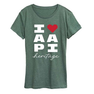 �A�j���L�����N�^�[ ���f�B�[�X �g�b�v�X T�V���c �v���X�T�C�Y �O���t�B�b�N Licensed Character Plusize I Heart AAPI Heritage Graphic Tee Heather Juniper �w�U�[