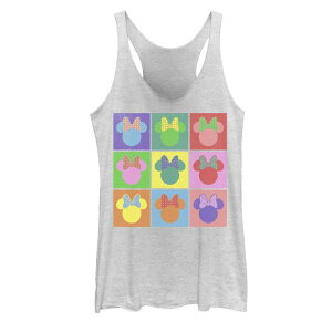 �f�B�Y�j�[ ���f�B�[�X �g�b�v�X T�V���c Juniors' Disney's Minnie Mouse Pop Artank Top White Heather �z���C�g