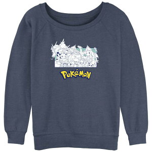 �A�j���L�����N�^�[ ���f�B�[�X �g�b�v�X T�V���c ���m�N�� �p�C�� �X�E�F�b�g �O���t�B�b�N Licensed Character Juniors' Pokmonochrome Grouportrait Slouchy Terry Graphic Sweatshirt Blue Heather �w�U�[