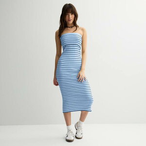 �G�X�I�[ ���f�B�[�X �g�b�v�X �����s�[�X �}�L�V Juniors' SO Foldover Tube Maxi Dress Blue Stripe �u���[