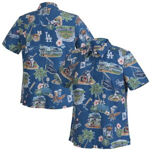 ���C���X�v�[�i�[ ���f�B�[�X �g�b�v�X T�V���c Women's Reyn Spooner Blue Los Angeles Dodgerscenic Button-Up Top Lad Blue �u���[