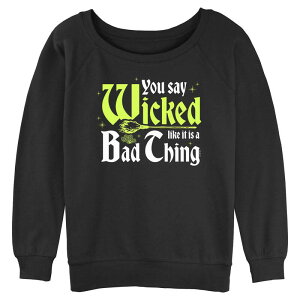 �A�j���L�����N�^�[ ���f�B�[�X �g�b�v�X T�V���c �p�C�� Licensed Character Juniors' Disney �f s The Wizard Of Oz You Say Wicked Long Sleeve Slouchy Terry Black �u���b�N