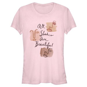 �A�j���L�����N�^�[ ���f�B�[�X �g�b�v�X T�V���c Licensed Character Juniors' SO All Shades Are Beautiful Short Sleeve Fitted Tee Light Pink �s���N