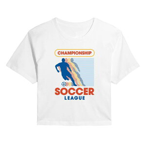 �A�j���L�����N�^�[ ���f�B�[�X �g�b�v�X T�V���c �N���b�v�h Licensed Character Juniors' Championship Soccer League Cropped Tee White �z���C�g