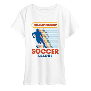 �A�j���L�����N�^�[ ���f�B�[�X �g�b�v�X T�V���c �O���t�B�b�N Licensed Character Women's Championship Soccer League Graphic Tee White �z���C�g