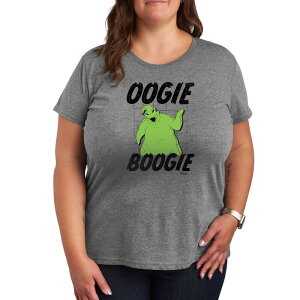 �f�B�Y�j�[ ���f�B�[�X �g�b�v�X T�V���c �v���X�T�C�Y �O���t�B�b�N Disney's Nightmare Before Christmas Plus Oogie Boogie Graphic Tee Gray �O���[
