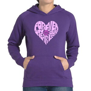 �G���G�[�|�b�v�A�[�g ���f�B�[�X �g�b�v�X T�V���c �X�E�F�b�g LA Pop Art Forever In Our Hearts - Women's Word Art Hooded Sweatshirt Pink �s���N