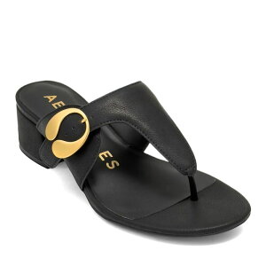 �G�A���\�[���Y ���f�B�[�X �V���[�Y �p���v�X �T���_�� �q�[�� Aerosoles Cloude Women's T-Strap Block Heel Sandals Black �u���b�N
