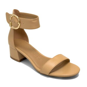 �G�A���\�[���Y ���f�B�[�X �V���[�Y �p���v�X �T���_�� �A���N�� �q�[�� Aerosoles Carewomen's Block Heeled Sandals With Ankle Strap Beige Bisque �x�[�W��