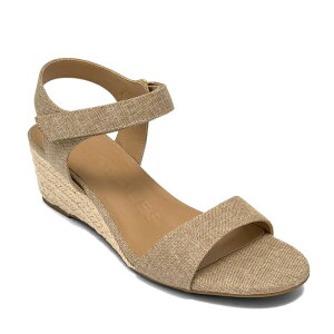 �G�A���\�[���Y ���f�B�[�X �V���[�Y �p���v�X �T���_�� Aerosoles Wel Women's Open Toe Wedge Sandals Natural