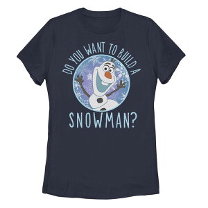 �f�B�Y�j�[ ���f�B�[�X �g�b�v�X T�V���c Disney's Frozen Olaf Do You Wanto Build A Snowman Juniors' Tee Navy �l�C�r�[