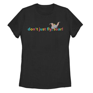 �f�B�Y�j�[ ���f�B�[�X �g�b�v�X T�V���c �O���t�B�b�N Disney's Dumbo Juniors' Don't Just Fly Soar Typographic Tee Black �u���b�N
