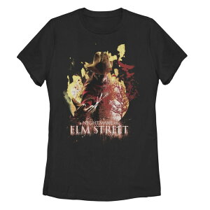 �A�j���L�����N�^�[ ���f�B�[�X �g�b�v�X T�V���c Licensed Character Juniors The Nightmare On Elm Street Freddy In The Flames Tee Black �u���b�N