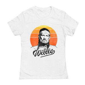�A�j���L�����N�^�[ ���f�B�[�X �g�b�v�X T�V���c �O���t�B�b�N Licensed Character Juniors' Willie Nelson Sunset Graphic Tee White �z���C�g