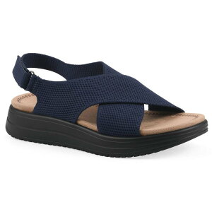 �N���t�o�C�z���C�g�}�E���e�� ���f�B�[�X �V���[�Y �T���_�� Cliffs by White Mountain Harleen Women's Flatform Slingback Sandals Navy Fabric �l�C�r�[