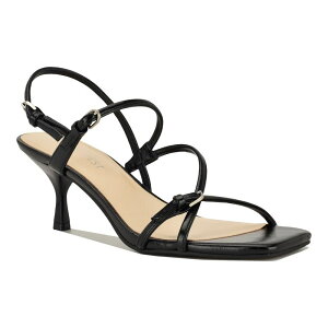 �i�C���E�F�X�g ���f�B�[�X �V���[�Y �p���v�X �T���_�� Nine West Hallowomen'square Toe Strappy Dressandals Black Patent �u���b�N