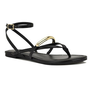 �i�C���E�F�X�g ���f�B�[�X �V���[�Y �T���_�� Nine West Bretta Women's Round Toe Strappy Flat Sandals Black �u���b�N