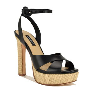 �i�C���E�F�X�g ���f�B�[�X �V���[�Y �p���v�X �T���_�� �q�[�� Nine Weston Women's Open Toe Block Heel Dressandals Black �u���b�N