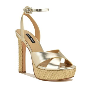 �i�C���E�F�X�g ���f�B�[�X �V���[�Y �p���v�X �T���_�� �q�[�� Nine Weston Women's Open Toe Block Heel Dressandals Gold �S�[���h