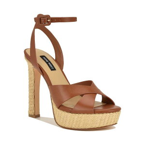 �i�C���E�F�X�g ���f�B�[�X �V���[�Y �p���v�X �T���_�� �q�[�� Nine Weston Women's Open Toe Block Heel Dressandals Medium Brown �u���E��