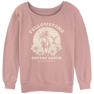 �A�j���L�����N�^�[ ���f�B�[�X �g�b�v�X T�V���c �p�C�� Licensed Character Juniors' Yellowstone Dutton Ranch Montana Flowerslouchy Terry Desert Pink �s���N