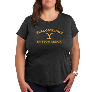 �A�j���L�����N�^�[ ���f�B�[�X �g�b�v�X T�V���c �v���X�T�C�Y ���S �O���t�B�b�N Licensed Character Plus Yellowstone Y Dutton Ranch Logo Graphic Tee Dark Gray �O���[