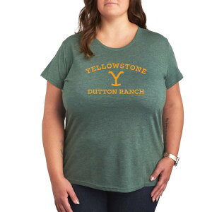 �A�j���L�����N�^�[ ���f�B�[�X �g�b�v�X T�V���c �v���X�T�C�Y ���S �O���t�B�b�N Licensed Character Plus Yellowstone Y Dutton Ranch Logo Graphic Tee Green �O���[��