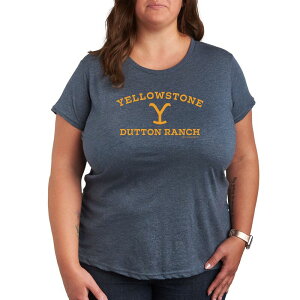 �A�j���L�����N�^�[ ���f�B�[�X �g�b�v�X T�V���c �v���X�T�C�Y ���S �O���t�B�b�N Licensed Character Plus Yellowstone Y Dutton Ranch Logo Graphic Tee Light Blue �u���[