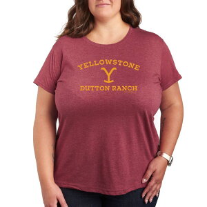 �A�j���L�����N�^�[ ���f�B�[�X �g�b�v�X T�V���c �v���X�T�C�Y ���S �O���t�B�b�N Licensed Character Plus Yellowstone Y Dutton Ranch Logo Graphic Tee Red ���b�h